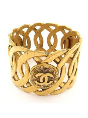 Chanel Bangle CC Logo Gold Bracelet